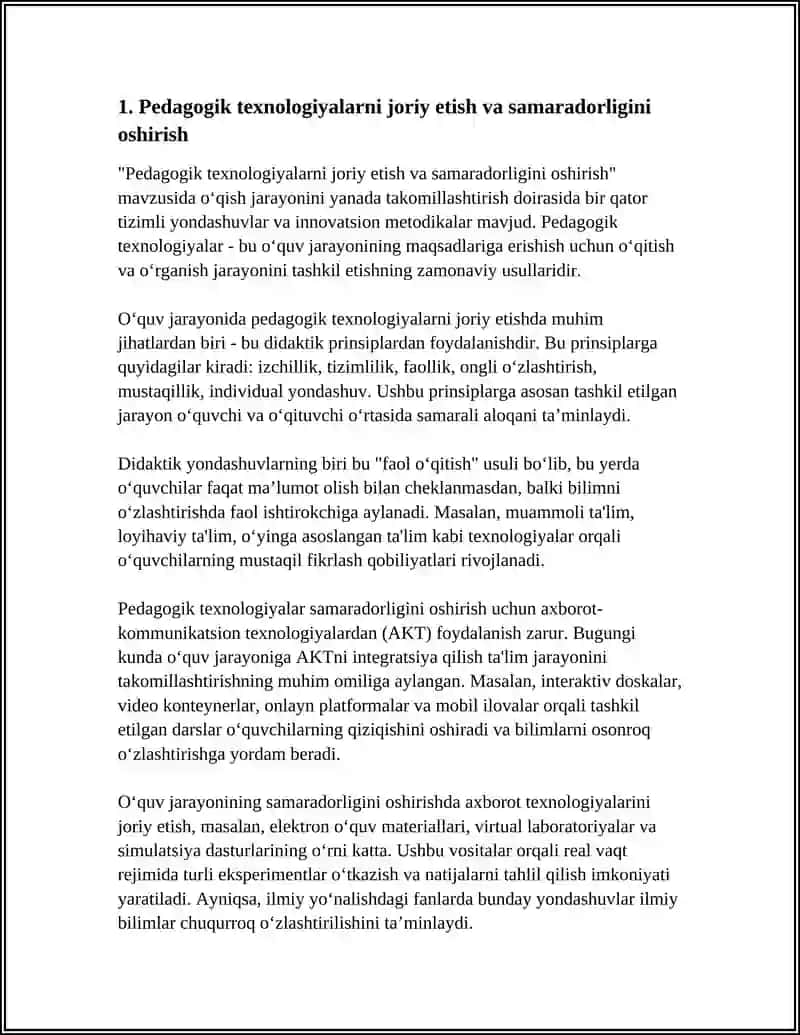 Pedagogik texnologiyalarni joriy etish va samaradorligini oshirish 3