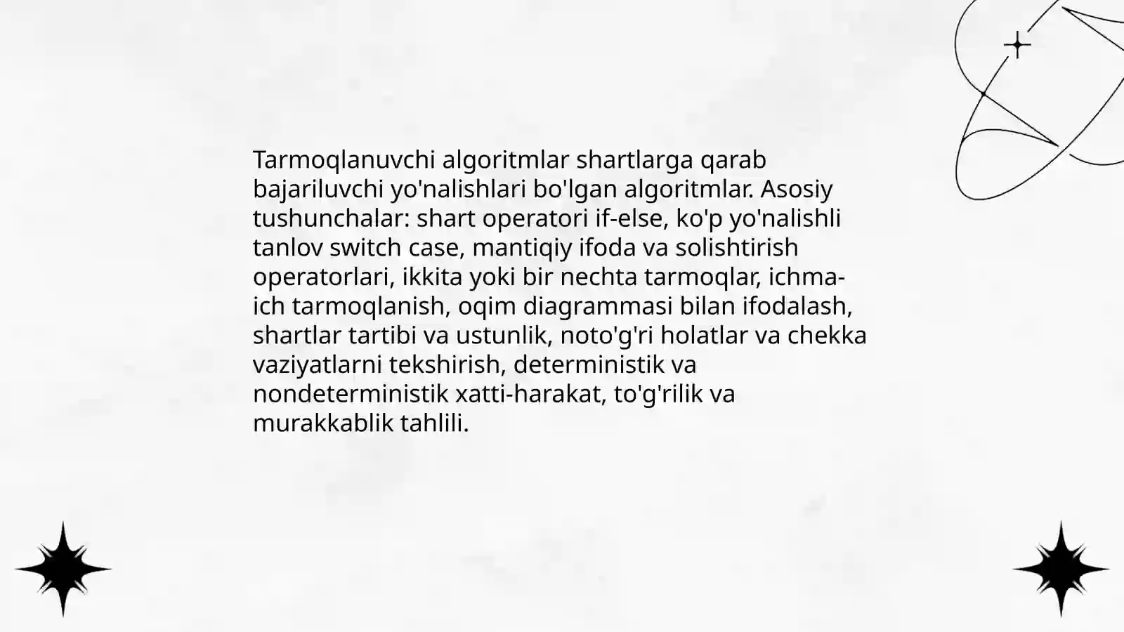 Tarmoqlanuvchi algoritmlar 3