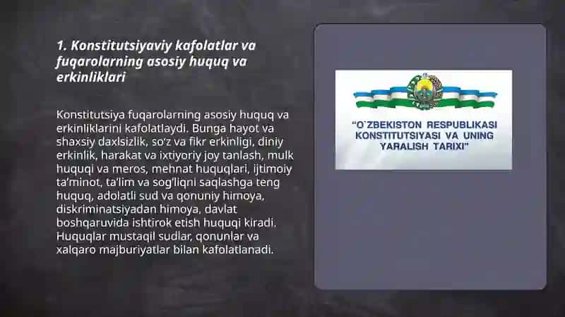 Konstitutsiyaviy kafolatlar va fuqarolarning asosiy huquq va erkinliklari 3