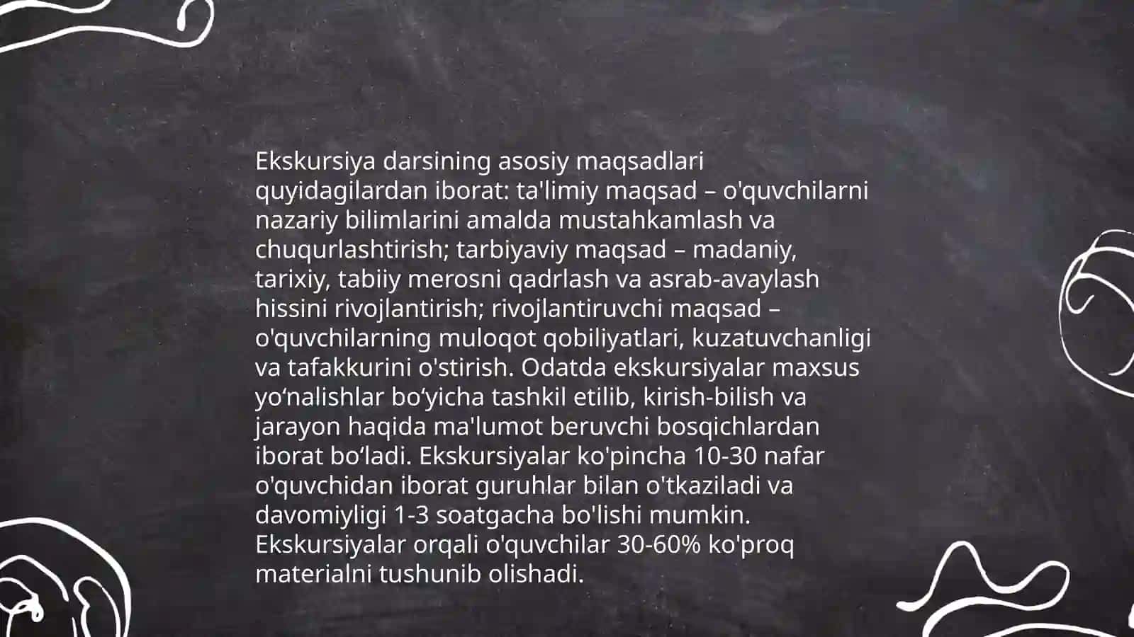 Ekskursiya darslarida turli metodlardan foydalanish 3