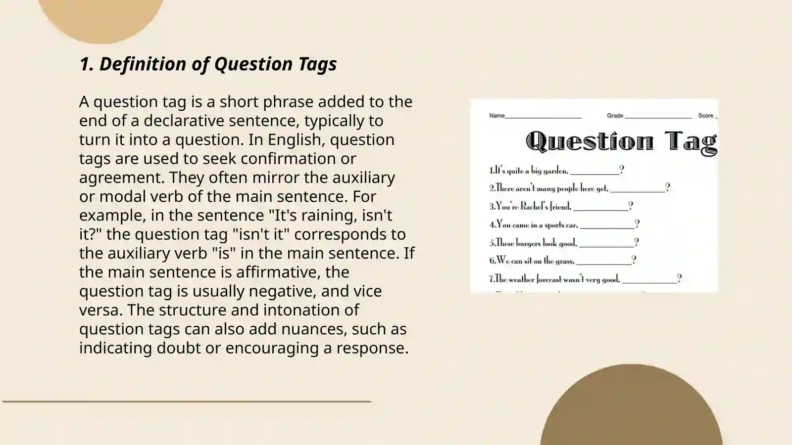 Question tags 3