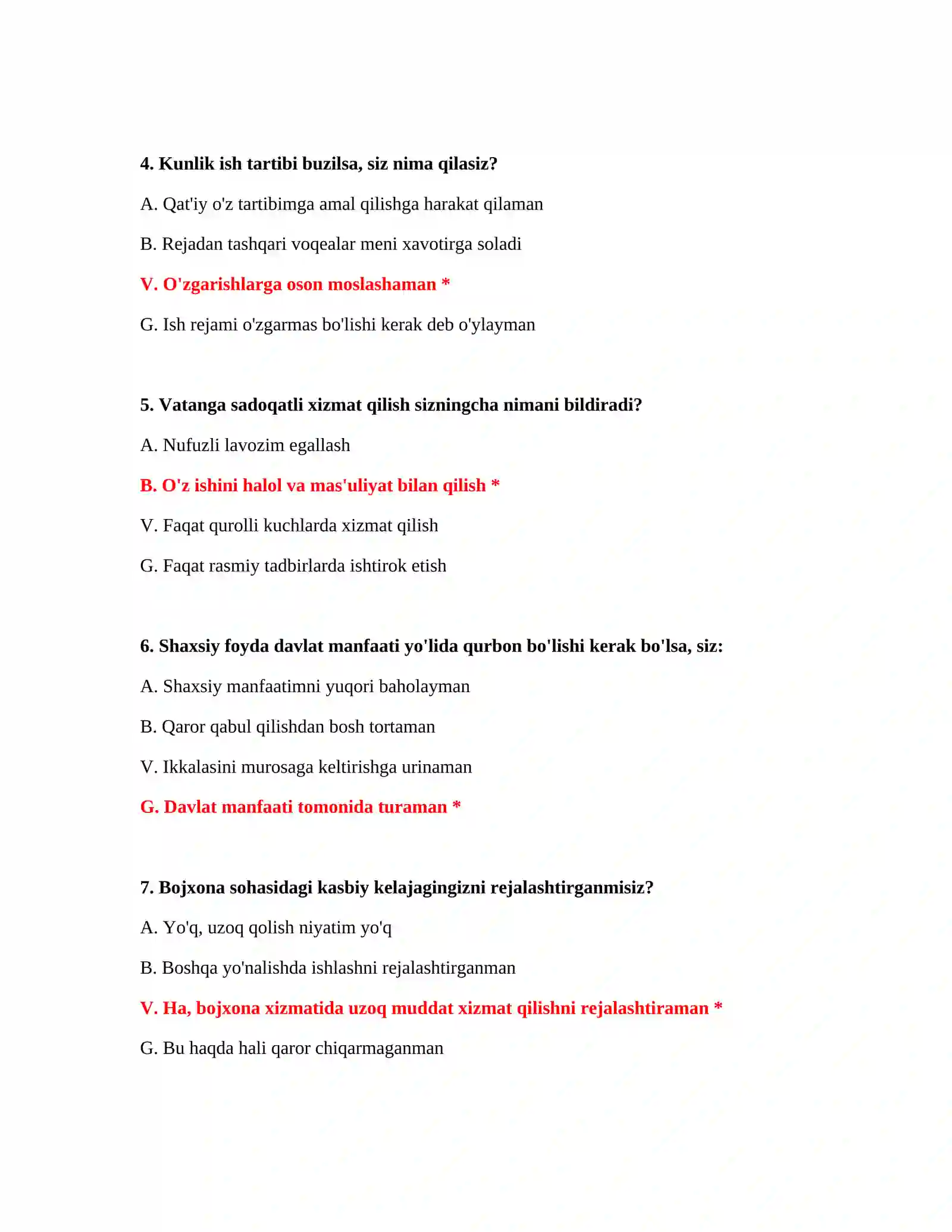 Bojxona qonunlari test savollari 3