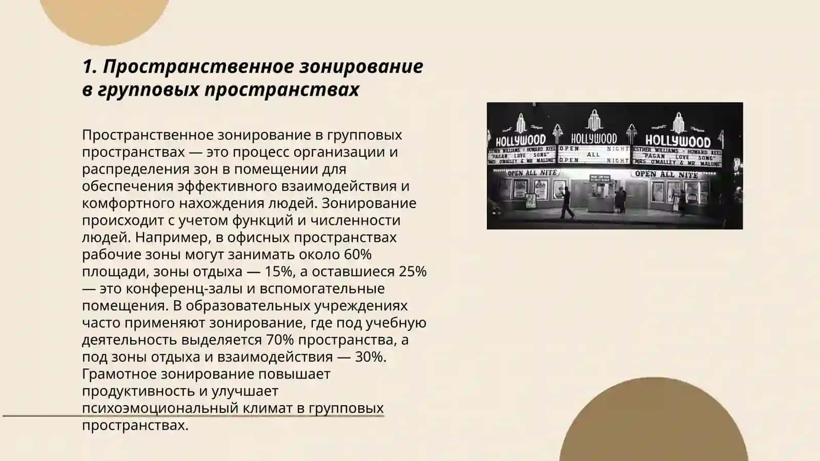 Пространственное зонирование в групповых пространствах 3