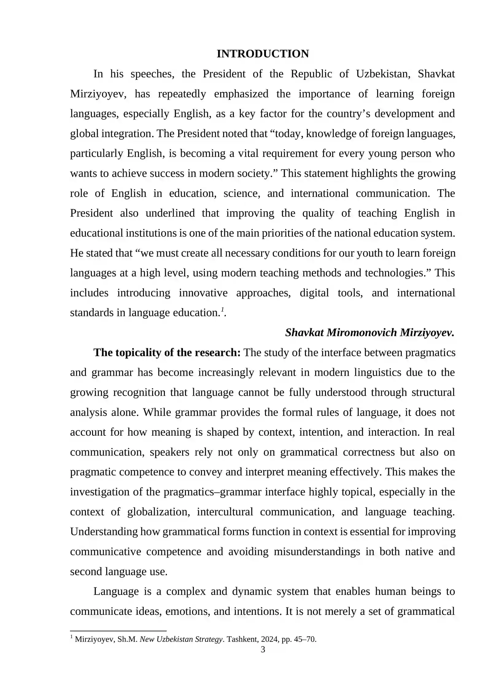 Pragmatics and Grammar Interface 3