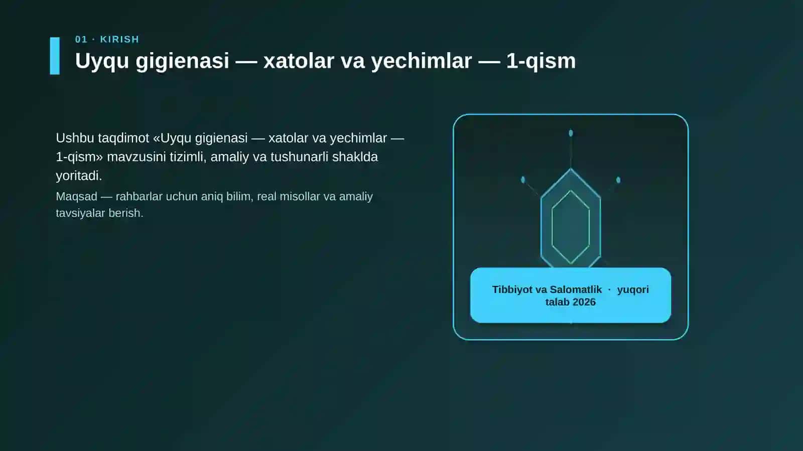 Uyqu gigienasi — xatolar va yechimlar — 1-qism 3