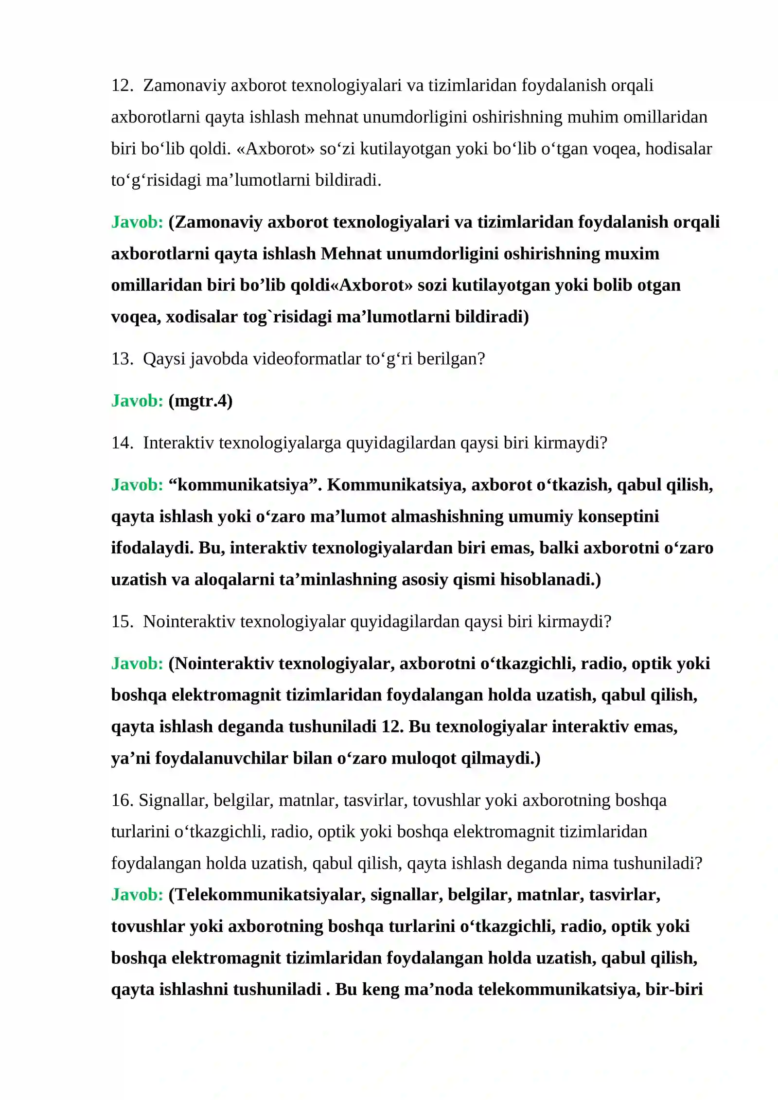 TEST.ARGOS.UZ PLATFORMASIDAGI SAVOLLAR 3