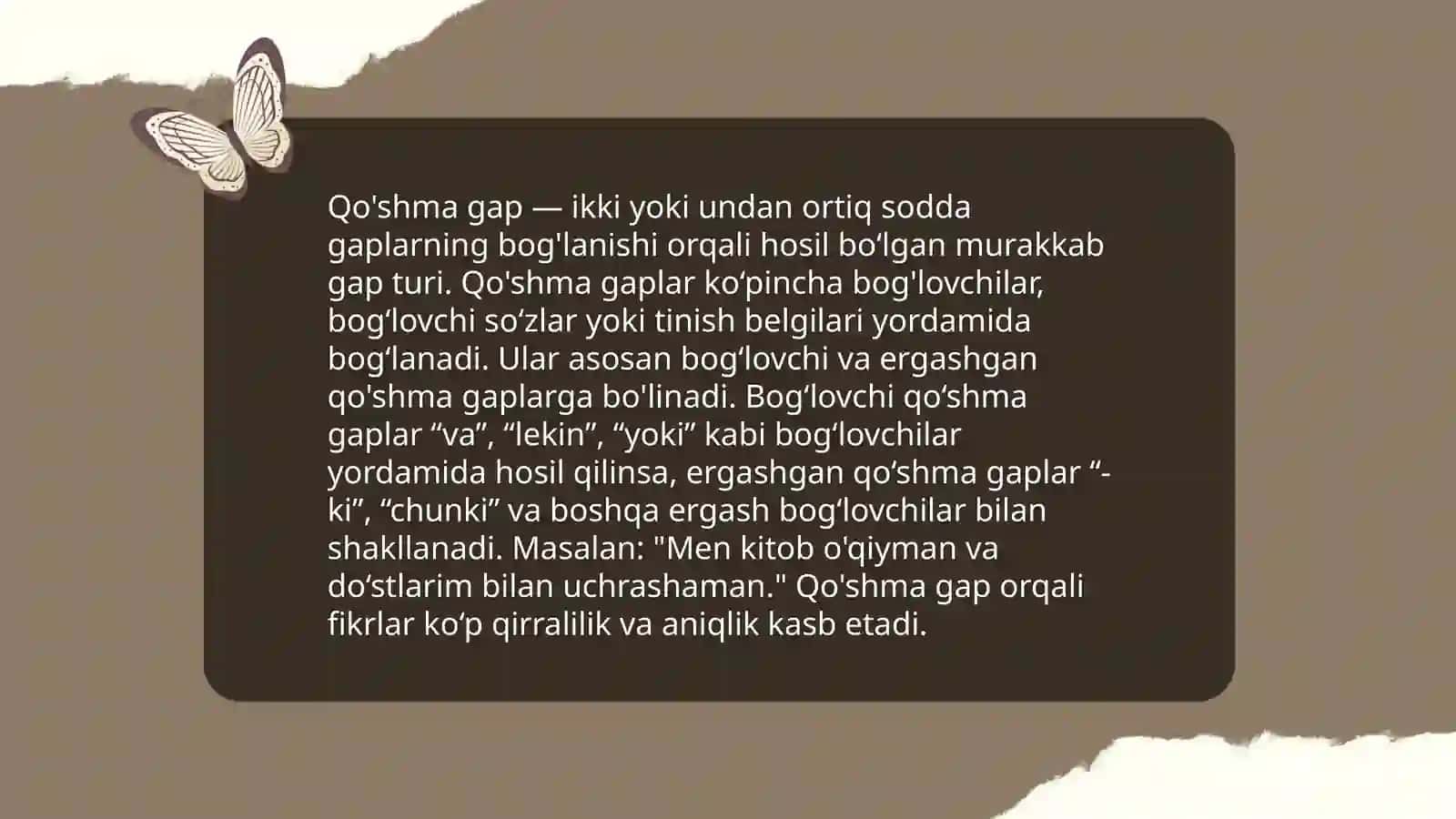 Qo'shma gapning ta'rifi va tasnifi 3
