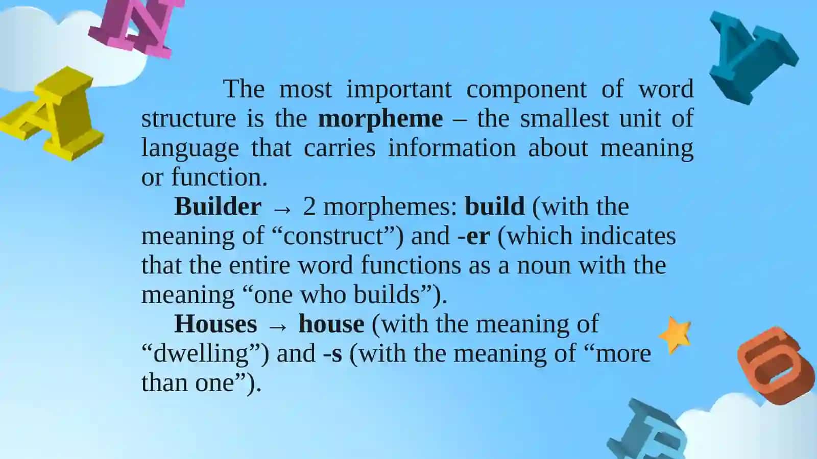 Morpheme as the important component of word structure 3