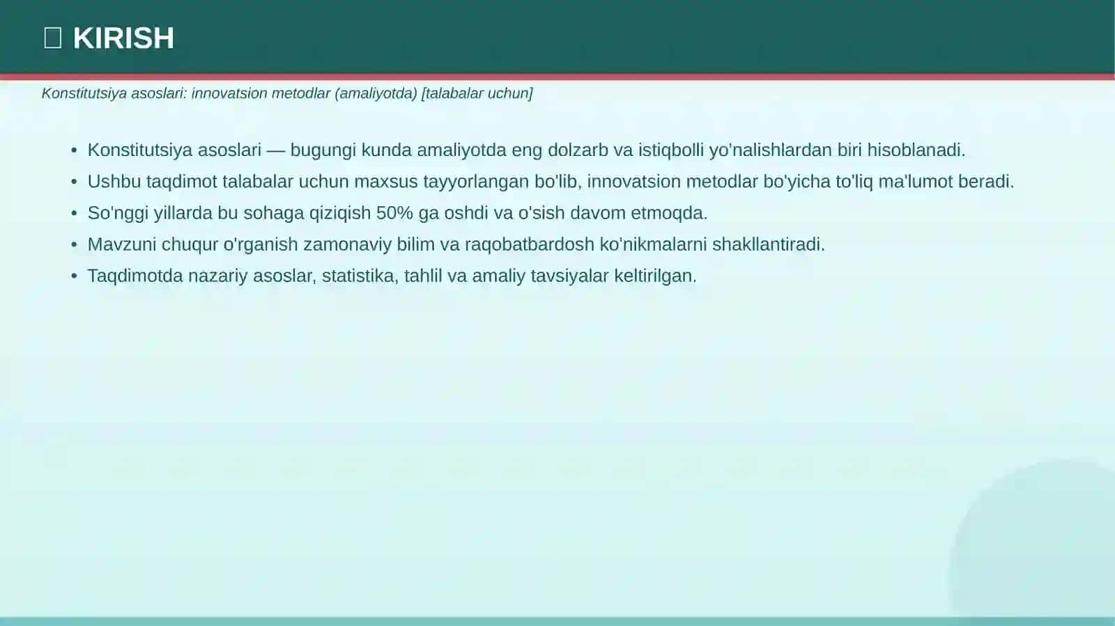 Konstitutsiya asoslari: innovatsion metodlar (amaliyotda) [talabalar uchun] 3