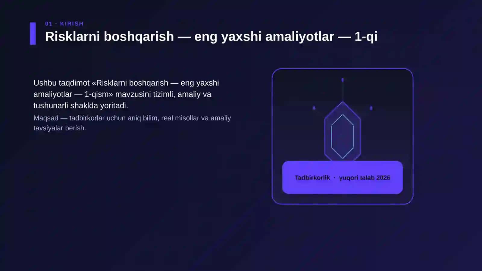 Risklarni boshqarish — eng yaxshi amaliyotlar — 1-qism 3