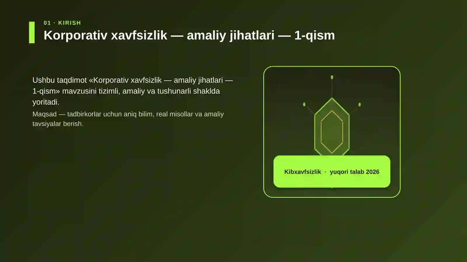 Korporativ xavfsizlik — amaliy jihatlari — 1-qism 3