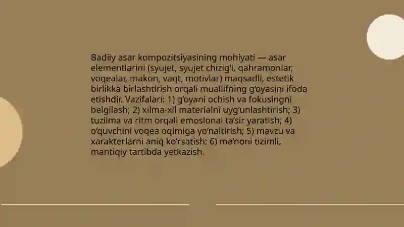 Badiiy asar kompozitsiyasi 3