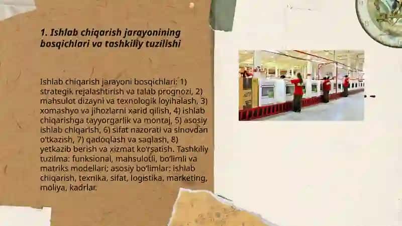 Ishlab chiqarish jarayoni, uning natijalari va samaradorligi 3