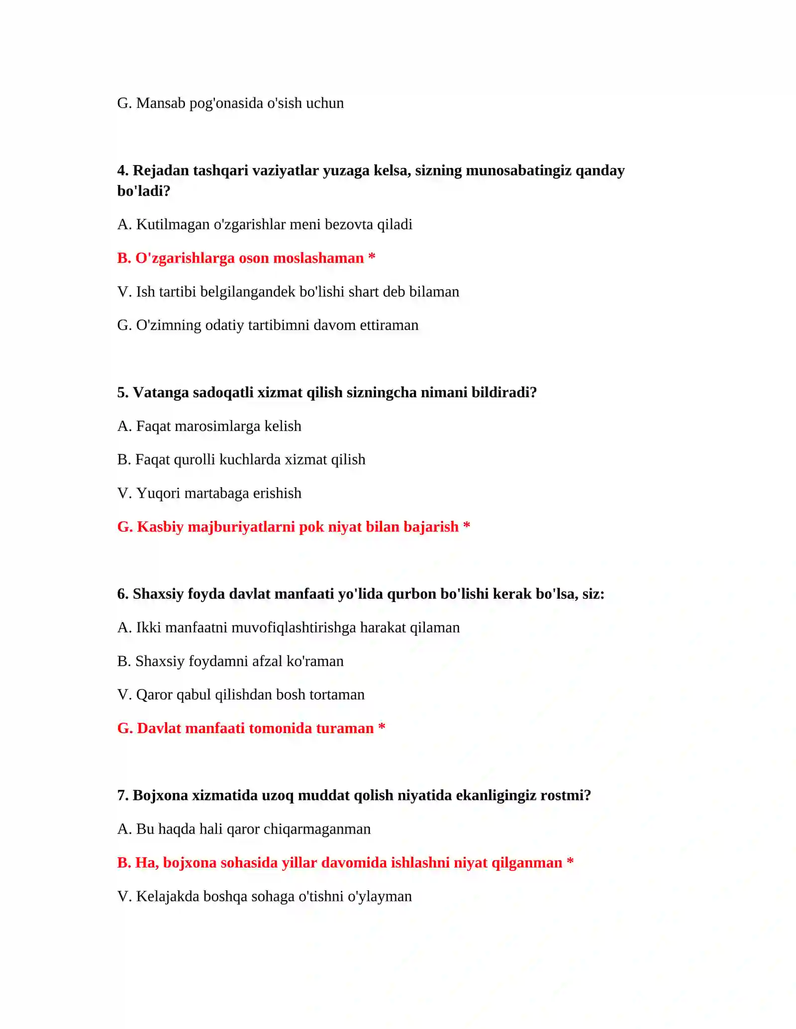Bojxona ishga kirish test savollari va javoblari — to‘liq testlar bazasi 3