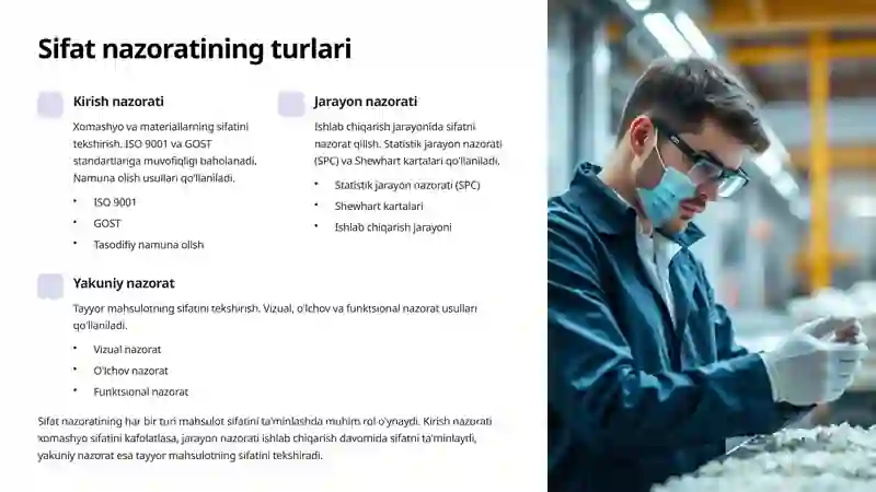 Tayyor mahsulot sifatini nazorat qilish va qabul qilib olish 3