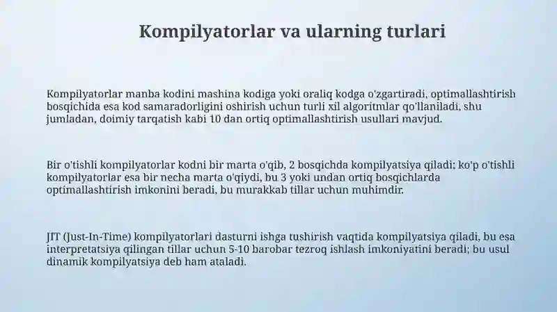 Kompilyatorlar va ularning turlari 3