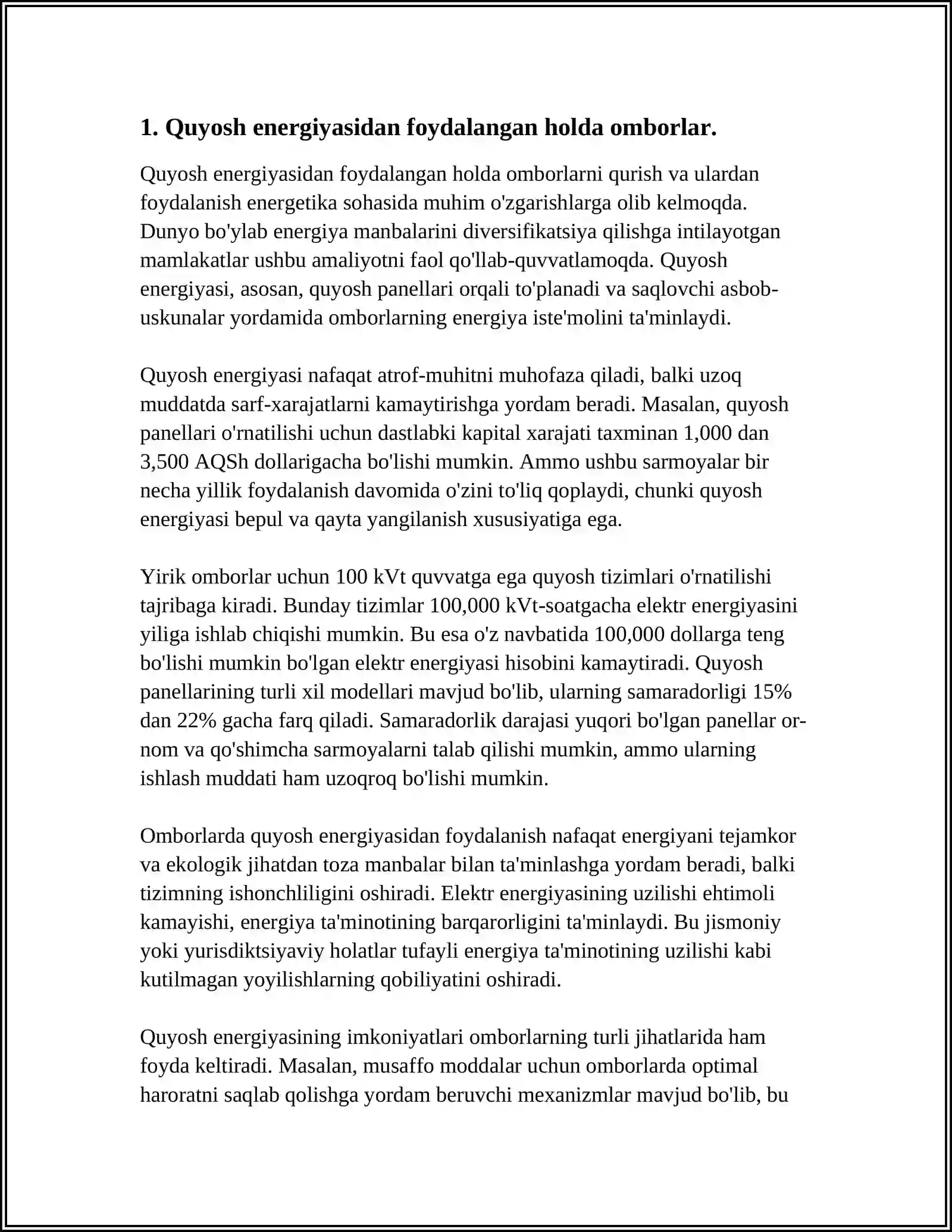MUSTAQIL ISH Mavzu: ODIY OMBORLAR VA MURAKAB OMBORLAR 3