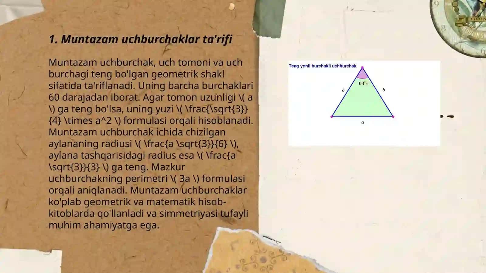 Geometriya: Muntazam uchburchaklar yasash usullari 3