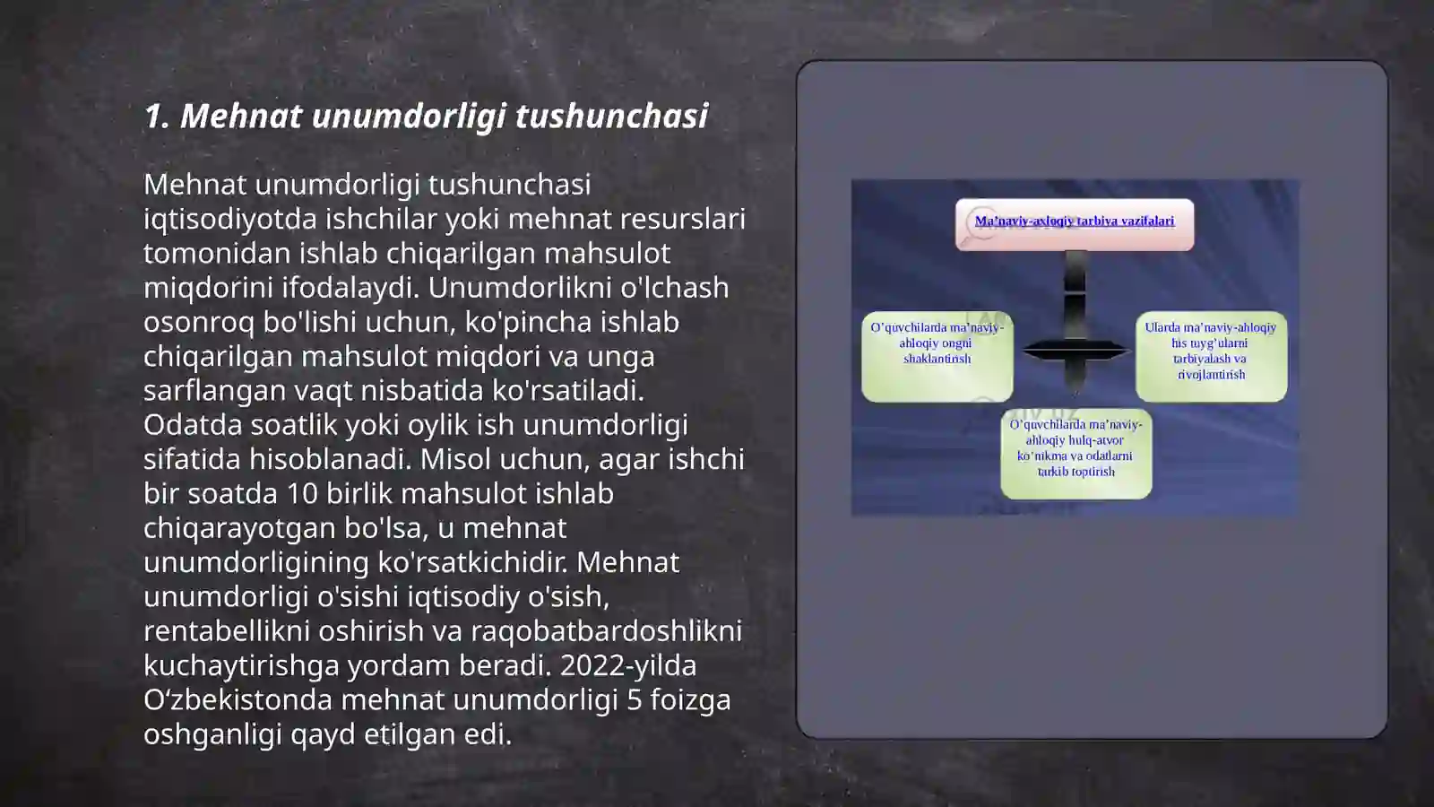 Mehnat unumdorligi -iqtisodiy oʻsish omili sifatida 3