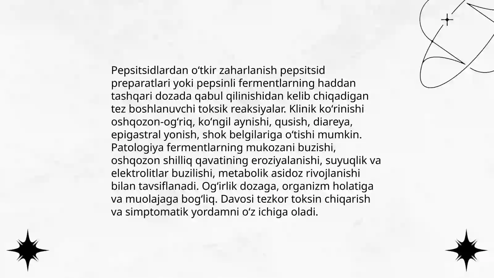 Pepsitsidlardan oʻtkir zaharlanishda shoshilinch yordam koʻrsatish 3