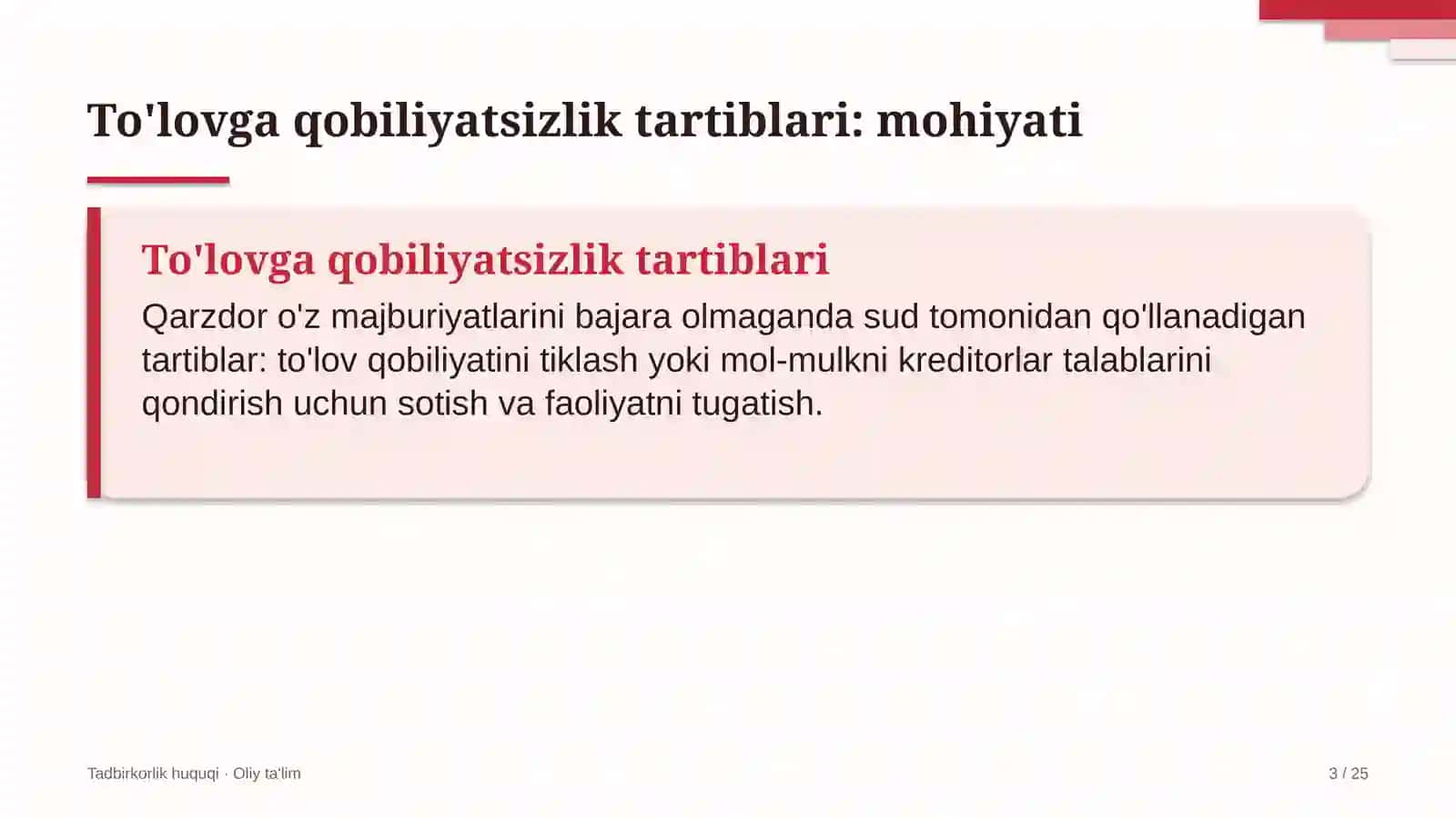 turizmda to'lovga qobiliyatsizlik tartib taomillari 8387 3