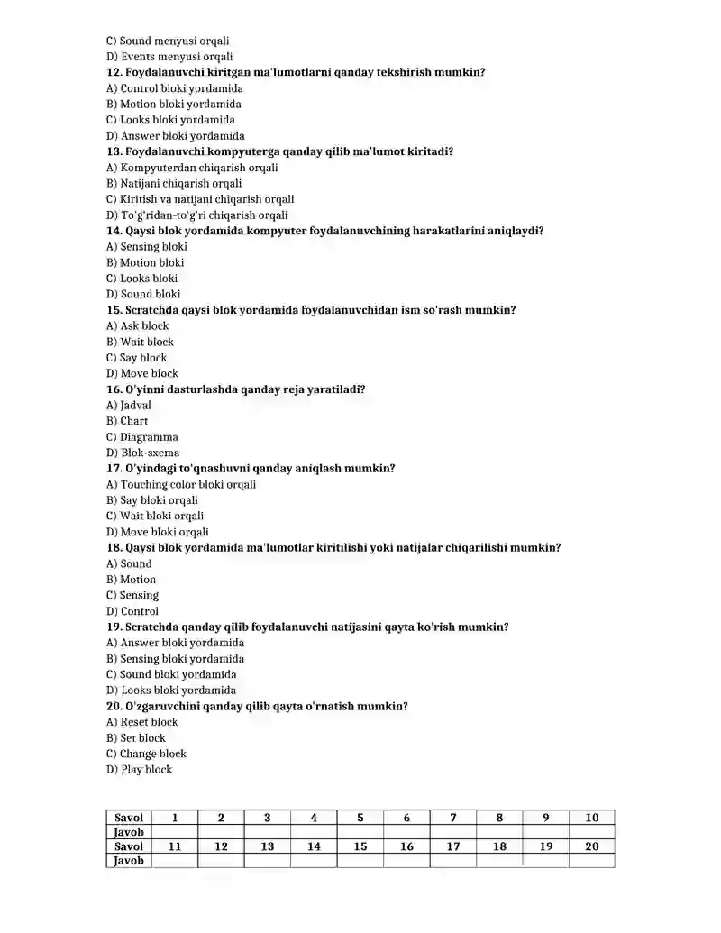 8-sinf informatika test yillik 3