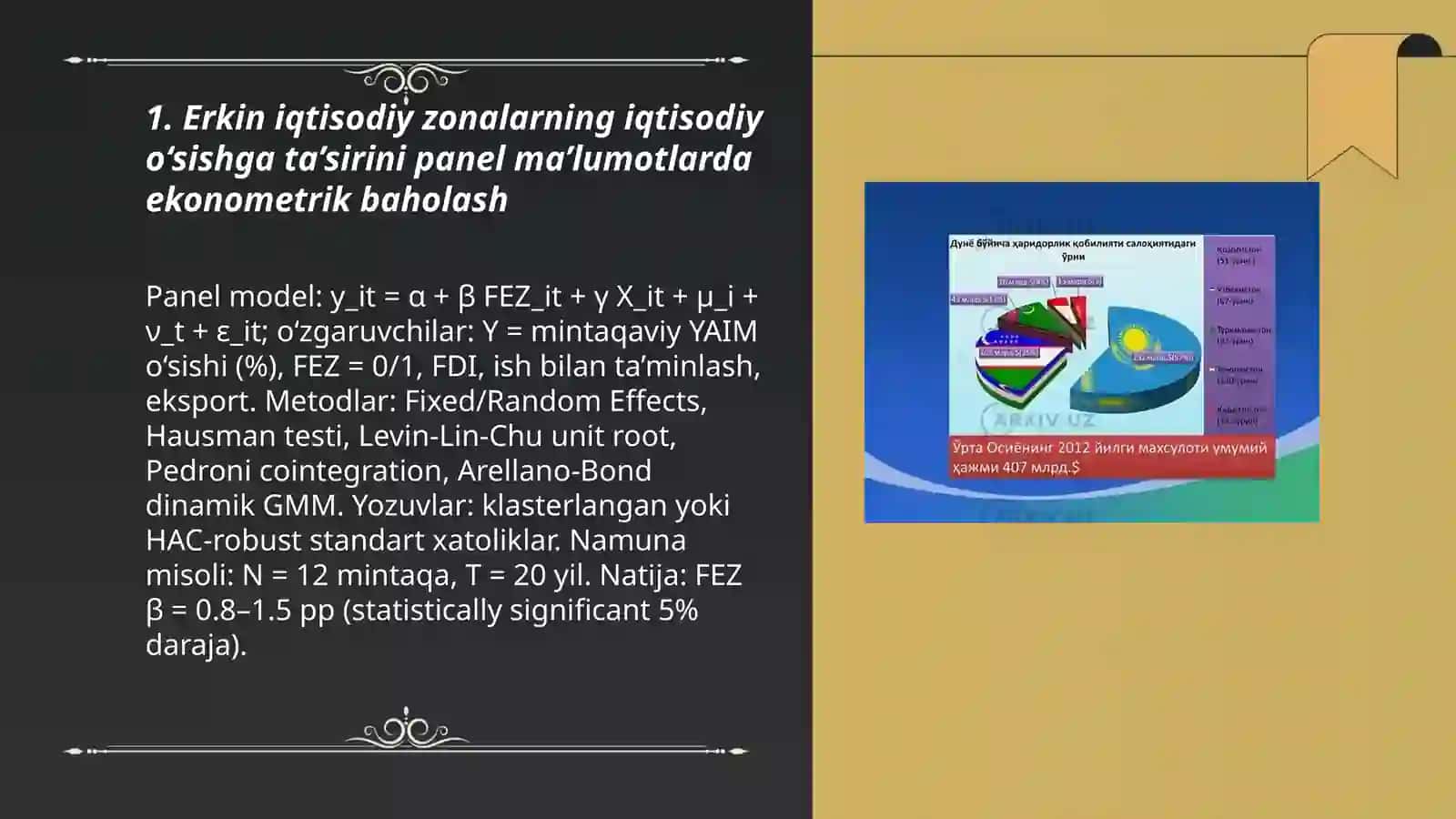 Erkin iqtisodiy zonalar rivojlanish ko‘rsatkichlarini ekonometrik modellashtirish 3