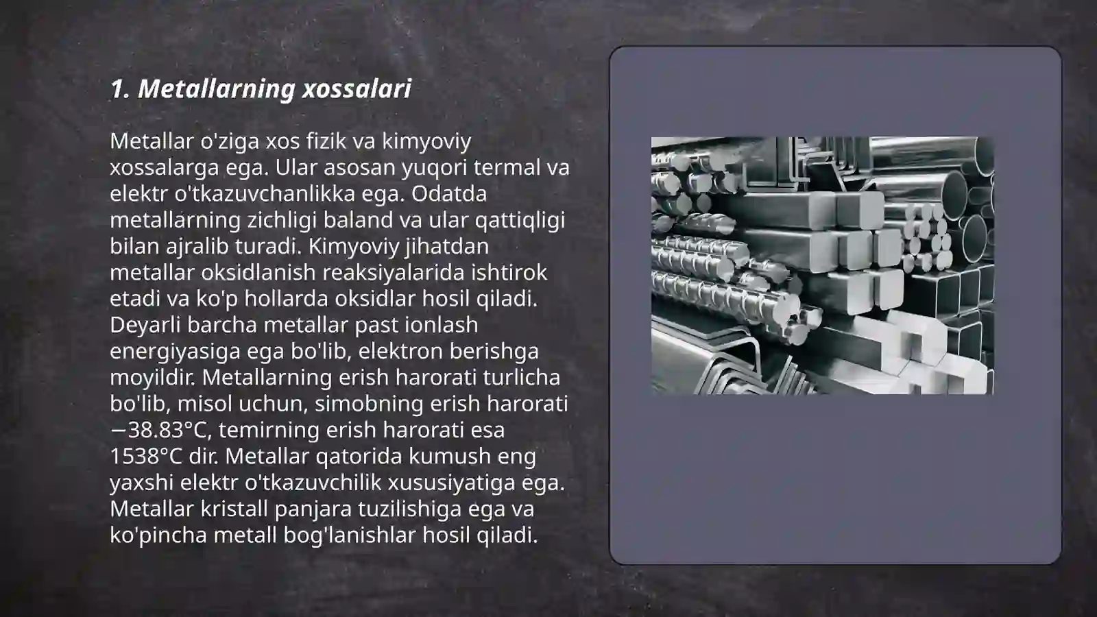 Metallar kimyosi 3