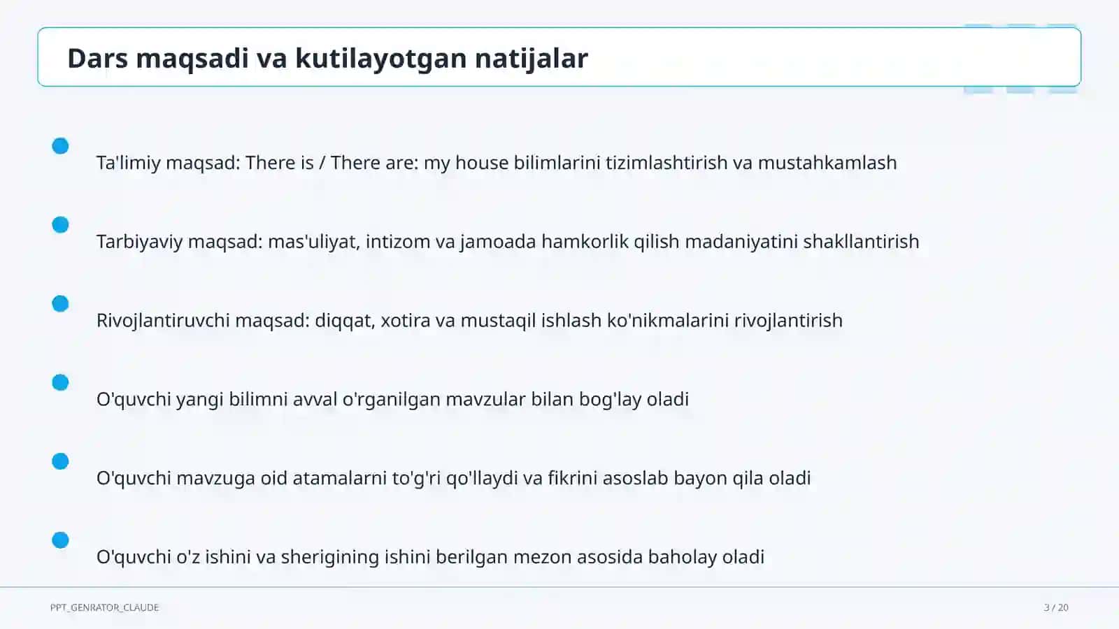 Maqsad va natijalar 3