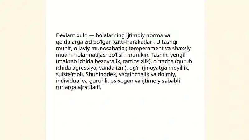Bolalarda Deviant Xulq 3