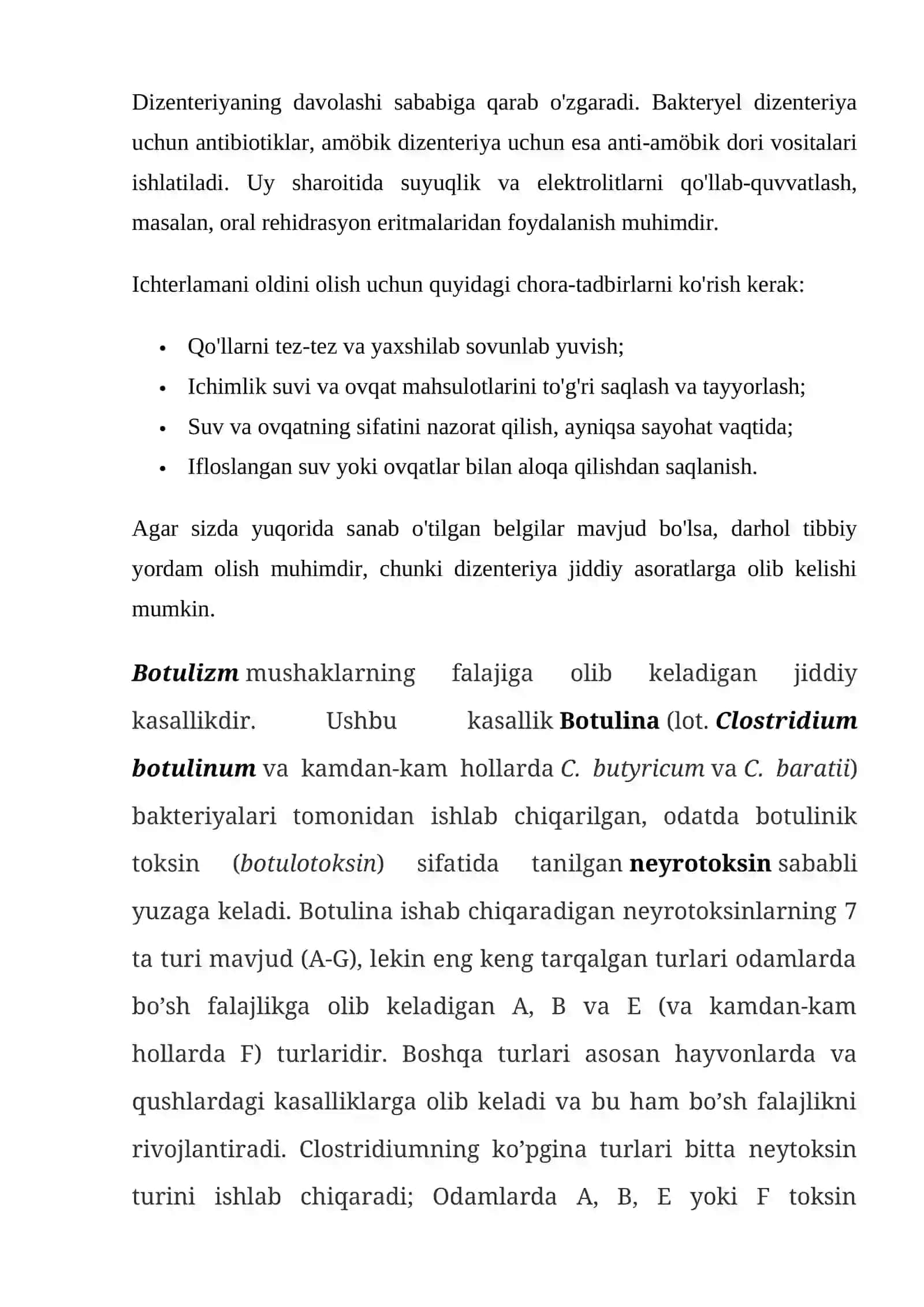 ICHAK INFEKSIYALARI. ICHTERLAMA. PARATIF A VA V KASALLIKLARI. SALMONELLYOZ. BOTULIZM. OVQAT TOKSIKOINFEKSIYALARI 3