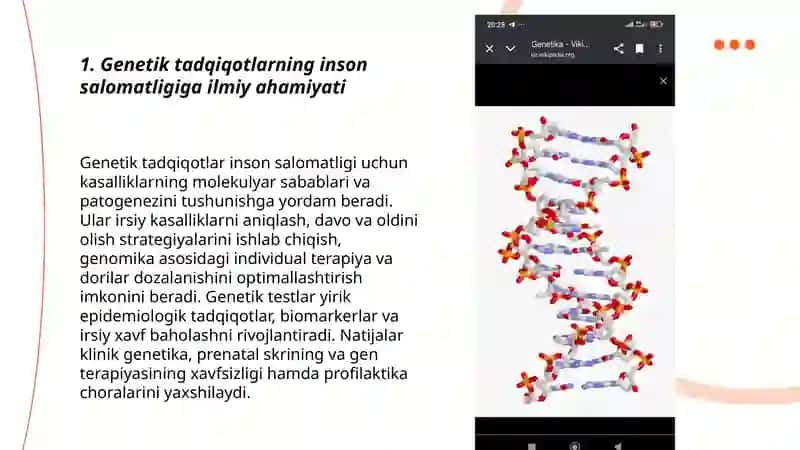 Genetik mazmundagi mavzularni ilmiy ahamiyatini yoritish 3