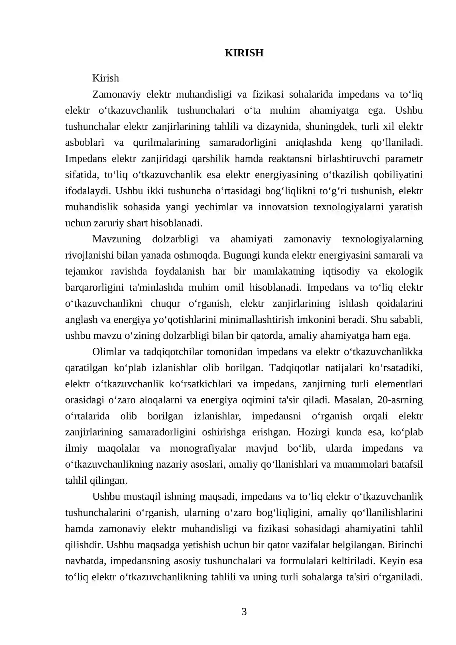 Impedans va to‘liq elektr o‘tkazuvchanlik 3