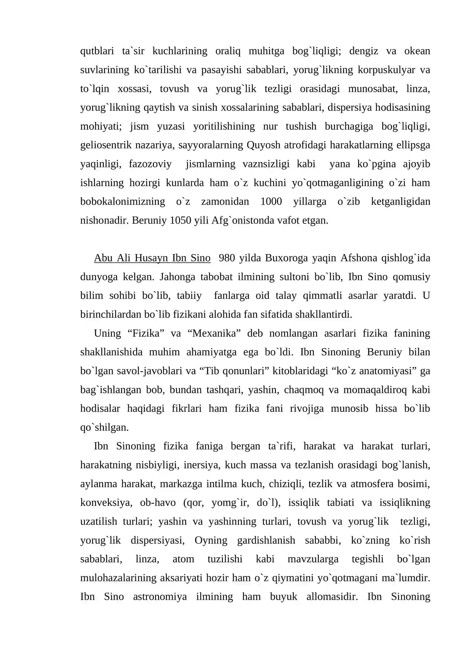 Ar-Roziy, Beruniy va ibn Sino tarjimai hollari 3