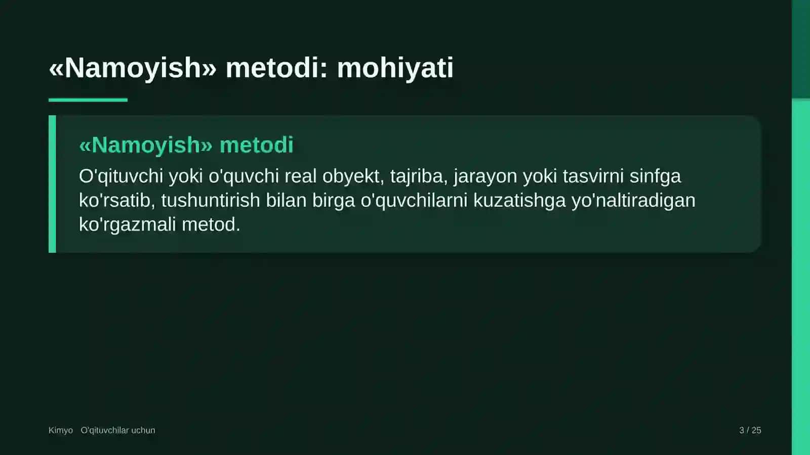 kimyo darslarida namoyish metodidan foydalanish 3069 3