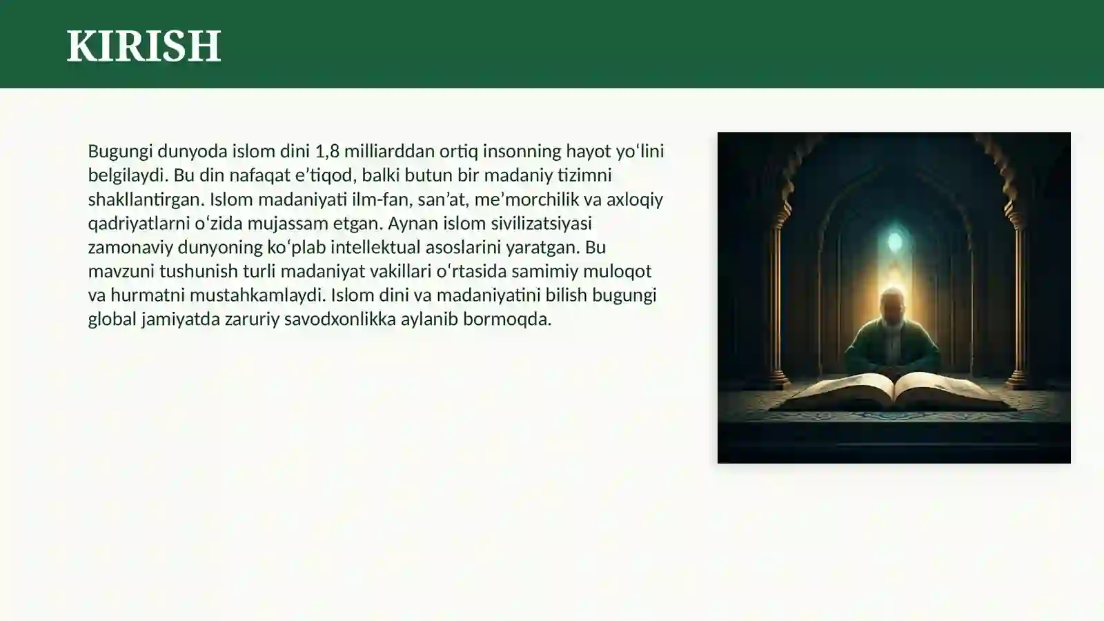 ISLOM DINI VA MADANIYATI 3