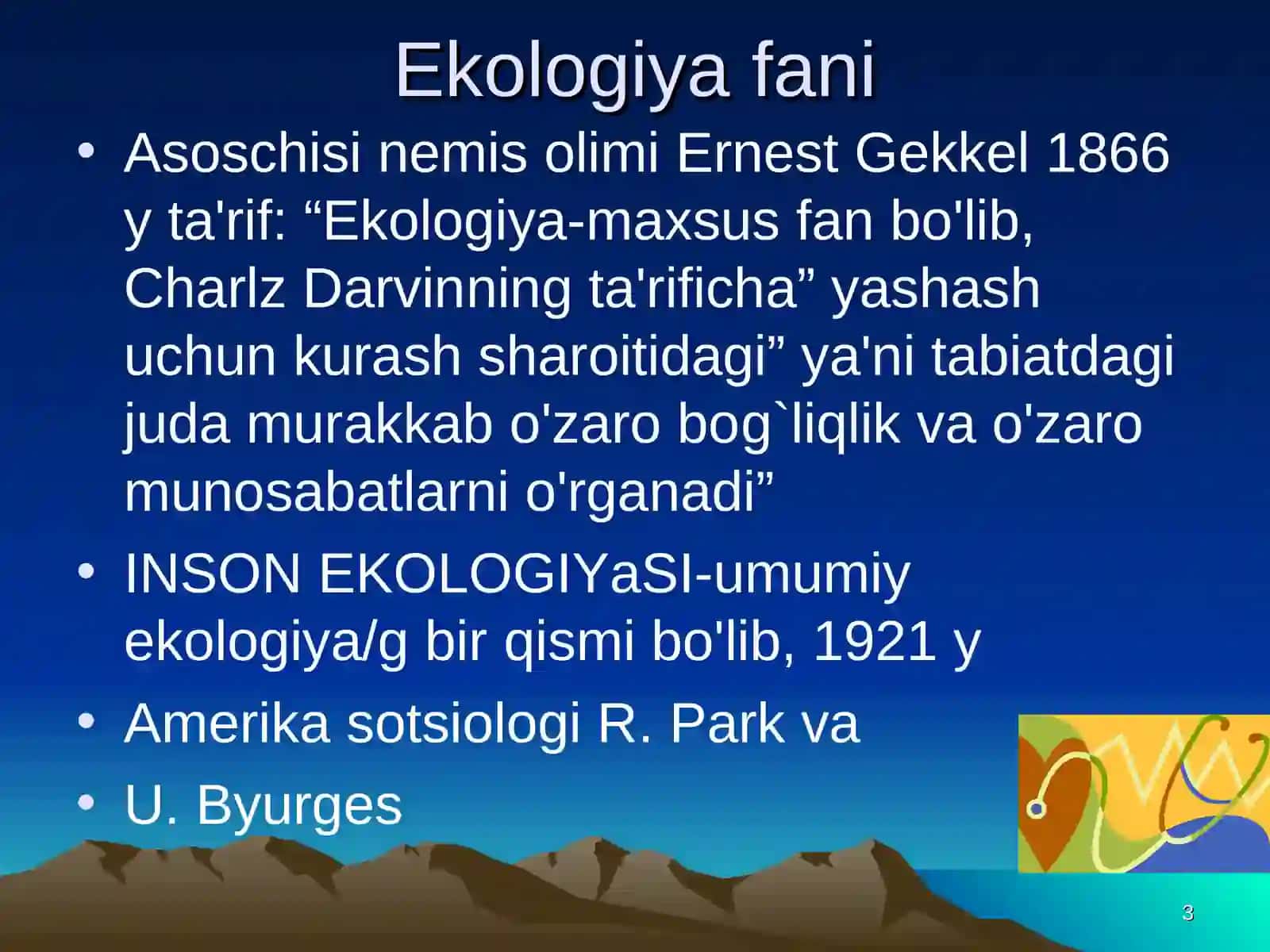 Ekologiya va aholi salomatligi 3