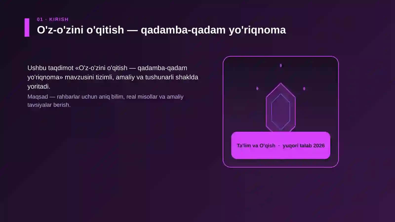 O'z-o'zini o'qitish — qadamba-qadam yo'riqnoma 3