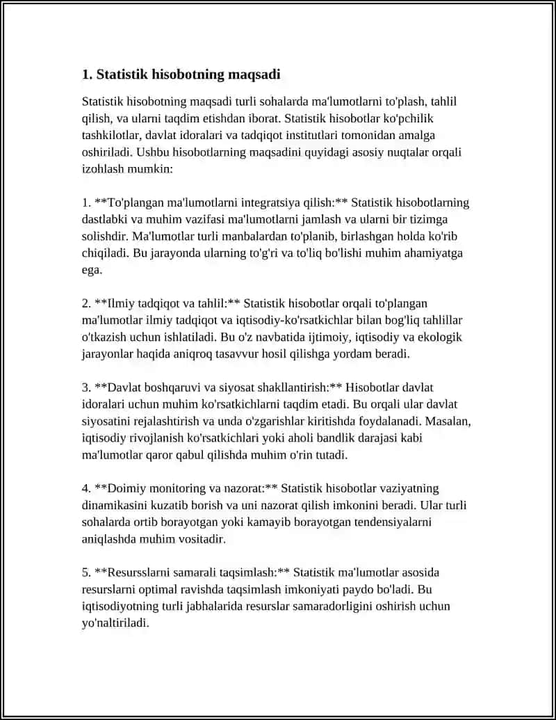 STATISTIK HISOBOT, REGISTR VA MAXSUS TASHKIL ETILADIGAN STATISTIK KUZATISHLAR 3