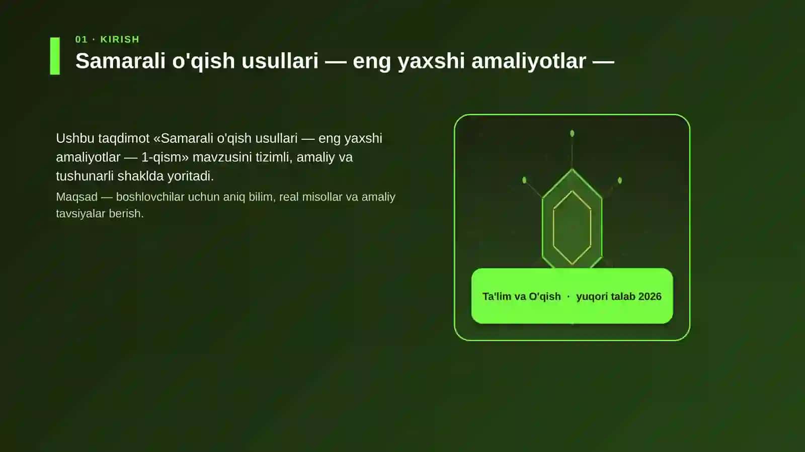 Samarali o'qish usullari — eng yaxshi amaliyotlar — 1-qism 3