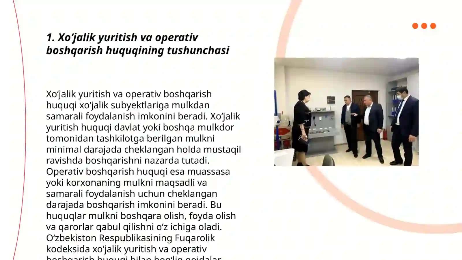 Xo’jalik yuritish va operativ boshqarish huquqi 3