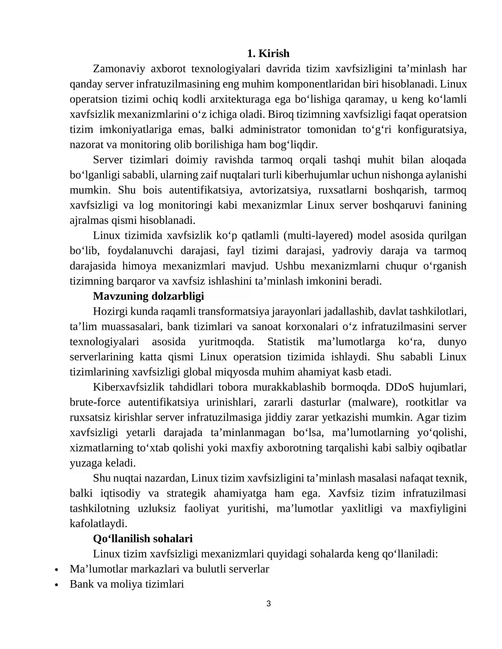 Tizim xafsizligini taminlash | linux server 3