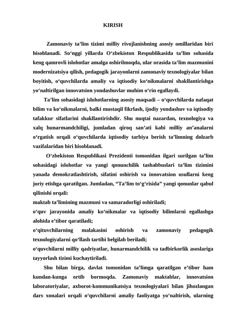 Texnologiya darslarida xalq hunarmandchiligi texnologiyasi (qiroq) 3