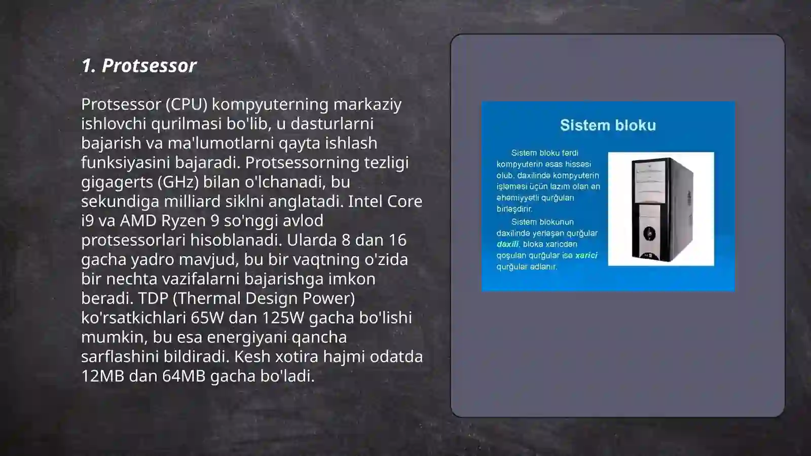 Kompyuterning asosiy qurilmalari 3