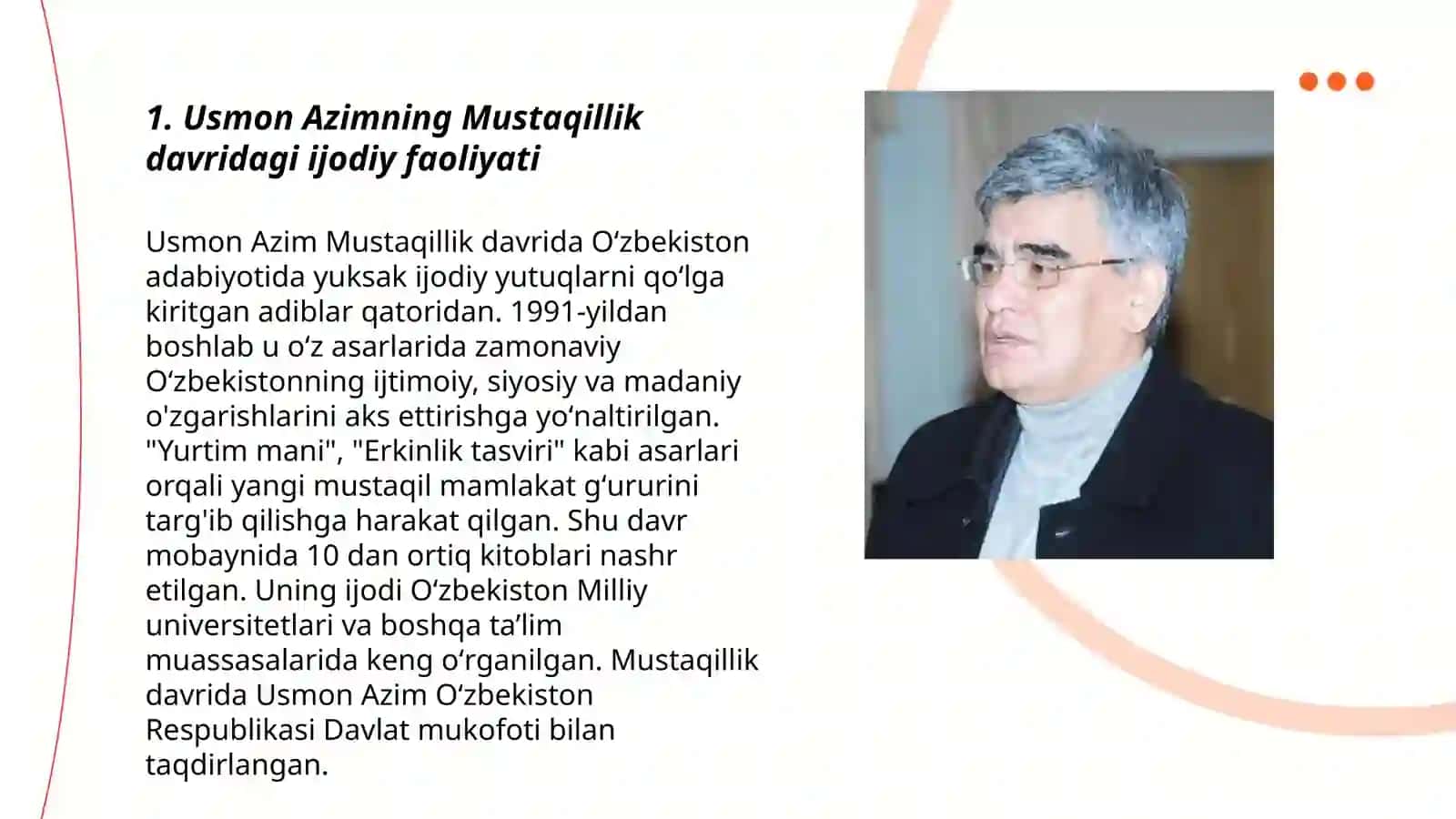 Mustaqillik davri drammaturgiyasi usmon azim bir qadam yo'l asari tahlili 3