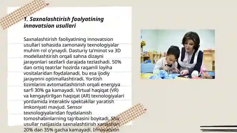 Saxnalashtirish faolyati rivojlantirsh vositasi sifatida 3