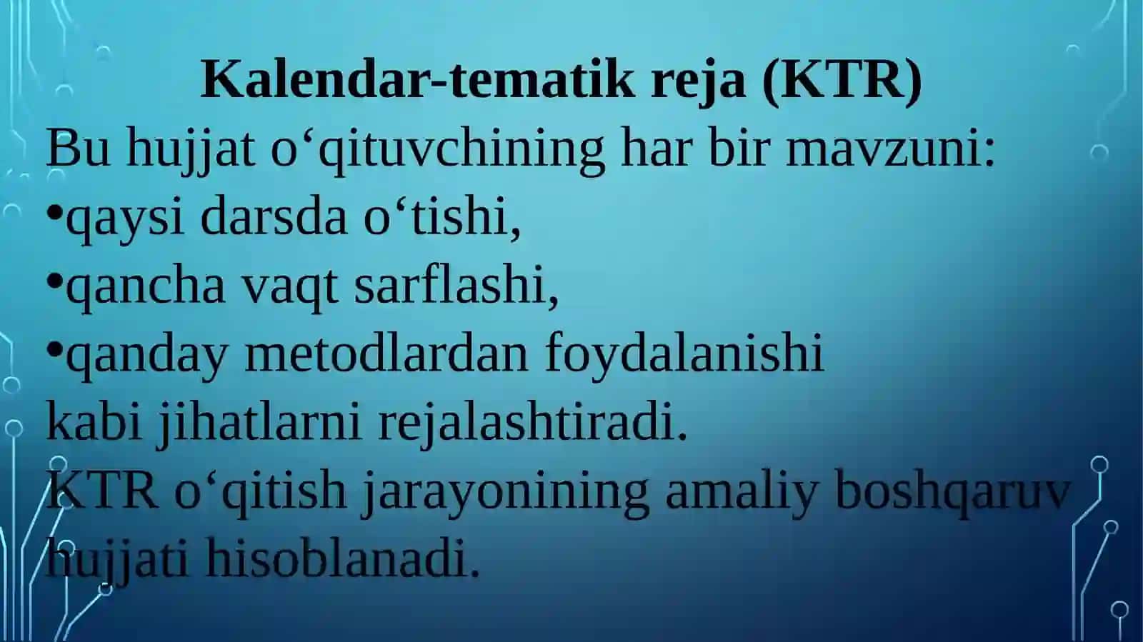 O‘qitishning me’yoriy hujjatlari bilan tanishish 3