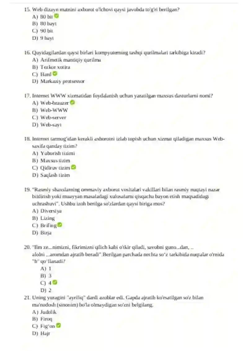 2025 yilgi argos IQ test javoblari 3