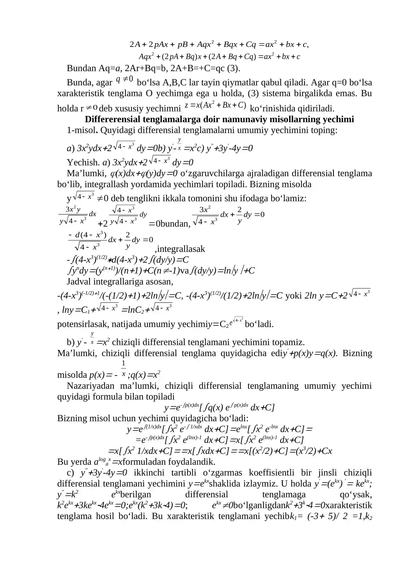 Differensial tenglamalar 3