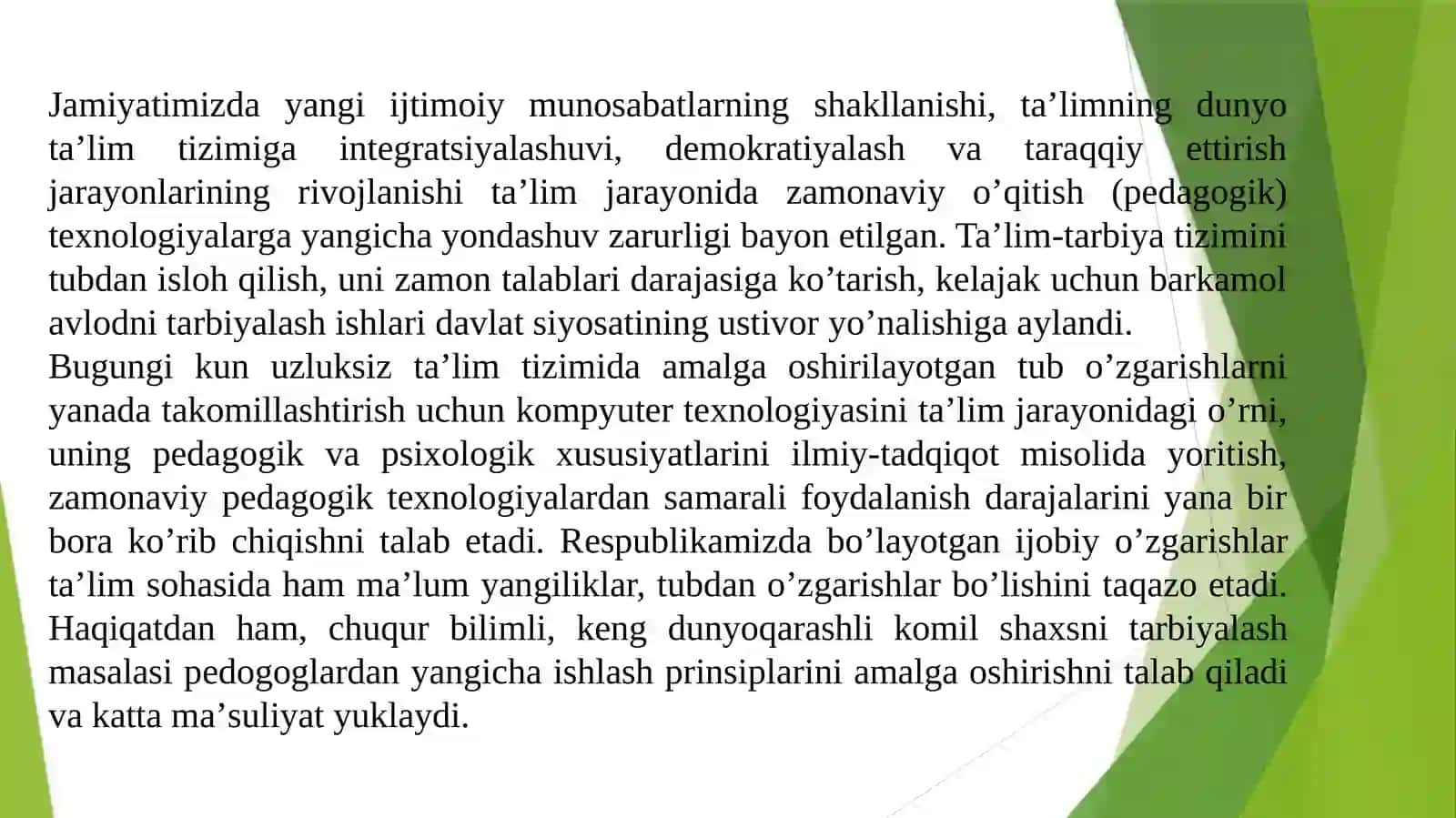O’qitish texnologiyalari va ularning turlari 3